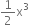 1 half straight x cubed