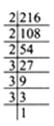 
(i) We have 216 = 2 x 2 x 2 x 3 x 3 x 3Grouping the prime factors of 