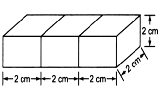 
The edge (side) of the given cube = 2 cmSince, there such cubes are j