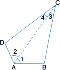 
Given: ABCD is a quadrilateralTo Prove: ∠A + ∠B + ∠C + ∠D = 3