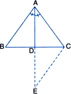 
Given: A ∆ABC in which the bisector of the vertical angle ∠BAC bi