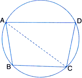 
Given: ABCD is a cyclic quadrilateral with AD || BC.To Prove: AB = DC