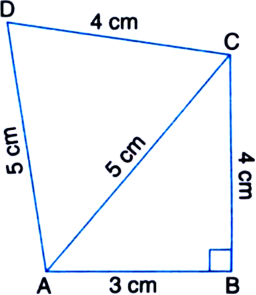 Find The Area Of A Quadrilateral Abcd In Which Ab 3 Cm 4 Cm Cd 4 Cm Da 5 Cm And Ac 5 Cm From Mathematics Heron S Formula Class 9 Meghalaya Board