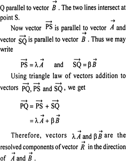 
Resolution of a vector is the process of splitting up the vector into