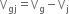 straight V subscript gj equals straight V subscript straight g minus straight V subscript straight j