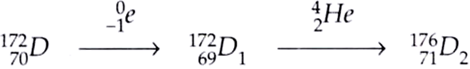 
Decay process can be written as:(i) Mass number of D = 172.(ii) Atomi