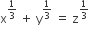straight x to the power of 1 third end exponent space plus space straight y to the power of 1 third end exponent space equals space straight z to the power of 1 third end exponent