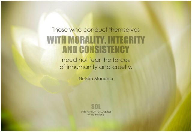 Moral integrity quote by nelson Mandela