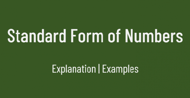 Standard Form of Numbers